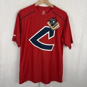 Cleveland Guardians Men's Stitches Short Sleeve T-Shirt Polyester Red Medium NWT